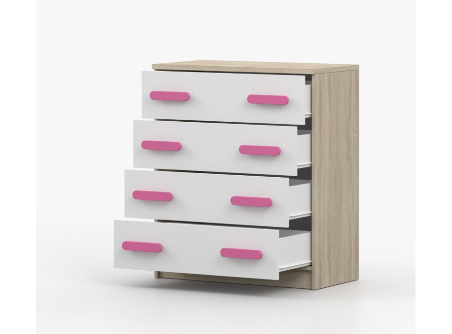 Komoda SCOUT - dub sonoma/biela (viac variant)