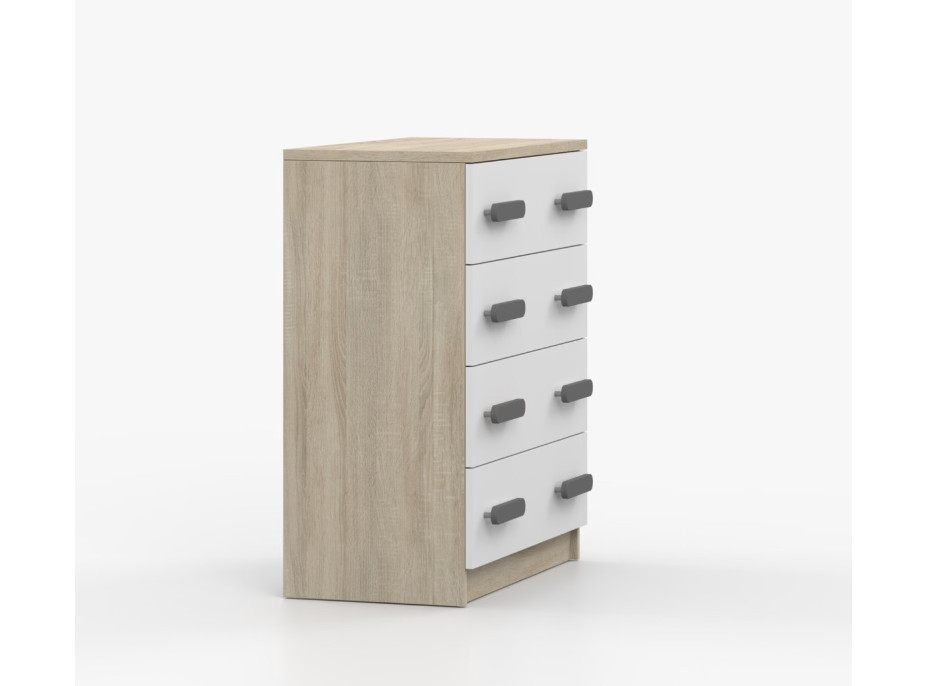 Komoda SCOUT - dub sonoma/biela (8 variant)