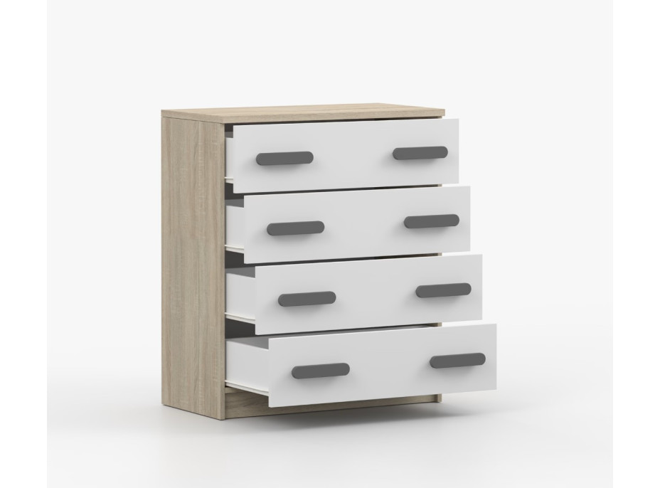 Komoda SCOUT - dub sonoma/biela (8 variant)