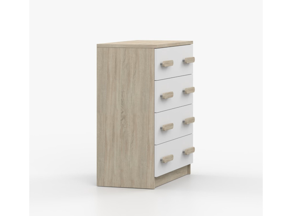 Komoda SCOUT - dub sonoma/biela (8 variant)