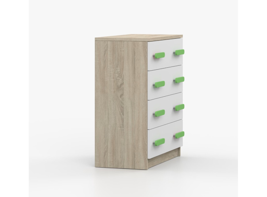 Komoda SCOUT - dub sonoma/biela (8 variant)