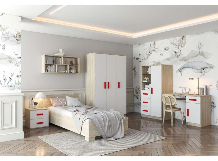 Šatní skříň SCOUT 2 - dub sonoma/bílá (8 variant)