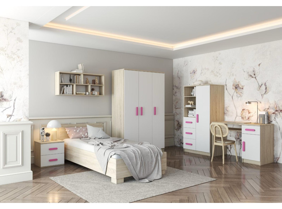 Regál SCOUT - dub sonoma/biely (viac variant)