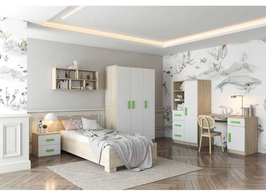 Šatní skříň SCOUT 2 - dub sonoma/bílá (8 variant)