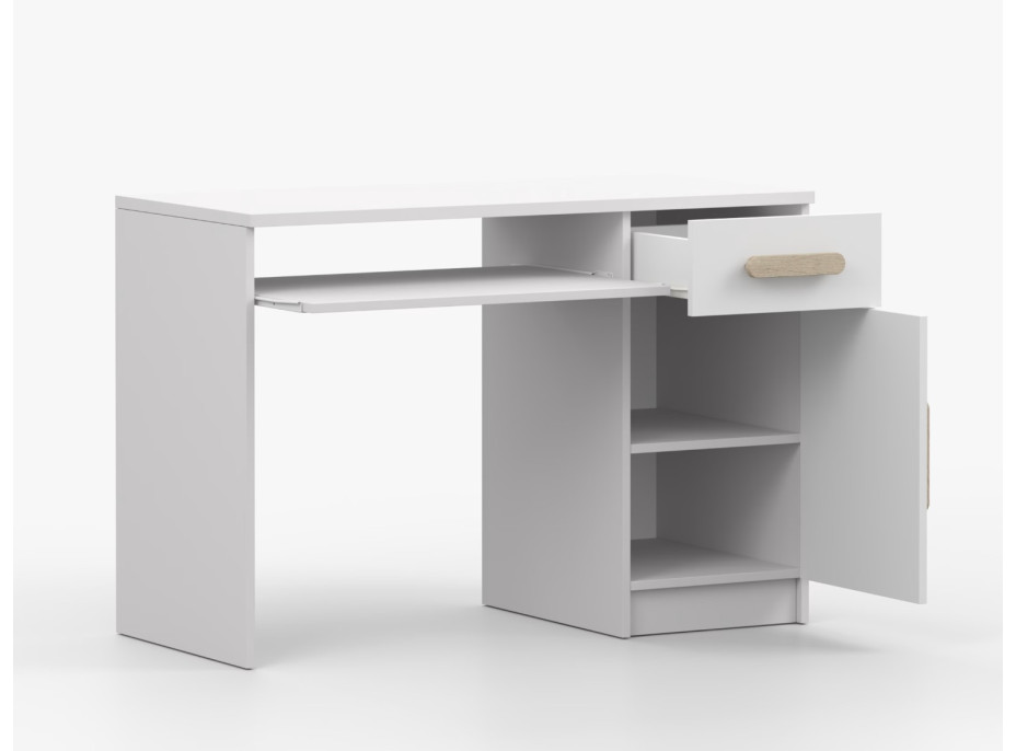 Písací stôl SCOUT - biely (8 variant)