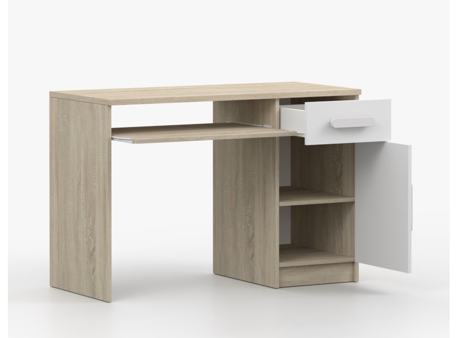 Písací stôl SCOUT - dub sonoma/biely (8 variant)