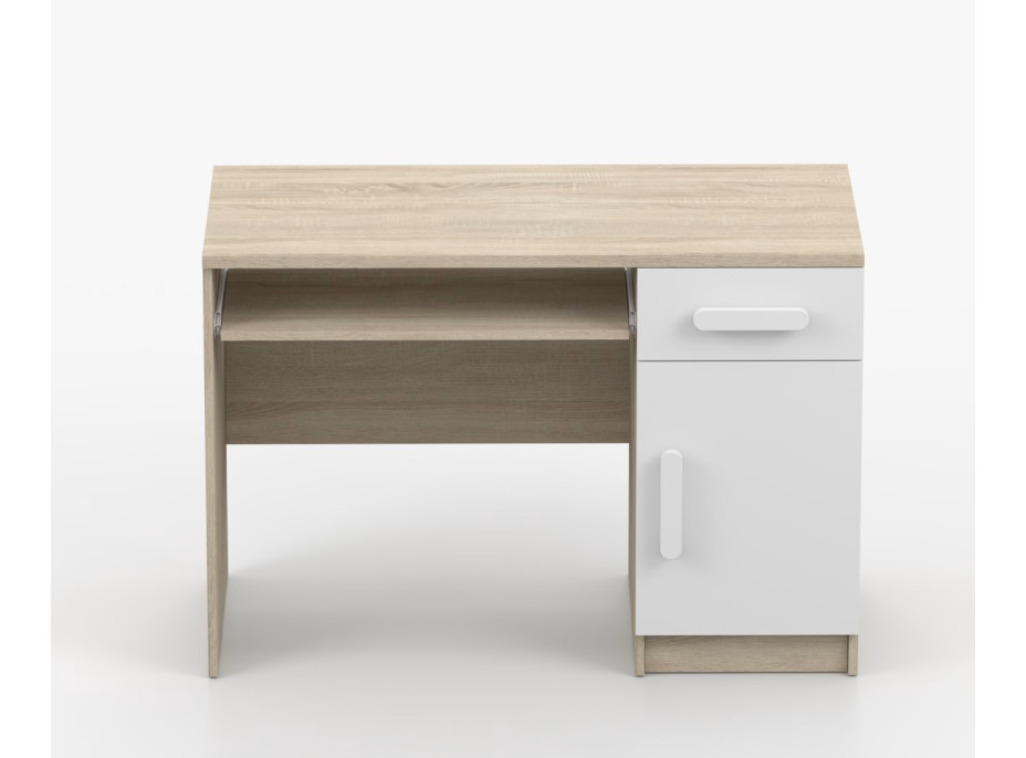Písací stôl SCOUT - dub sonoma/biely (8 variant)