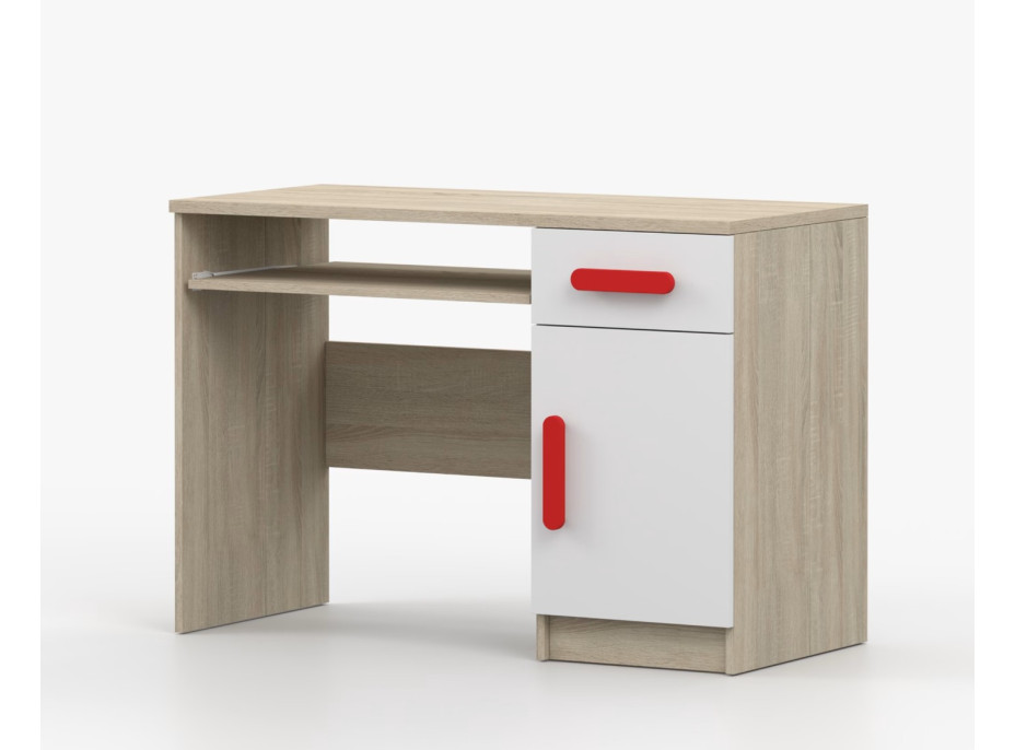 Písací stôl SCOUT - dub sonoma/biely (8 variant)