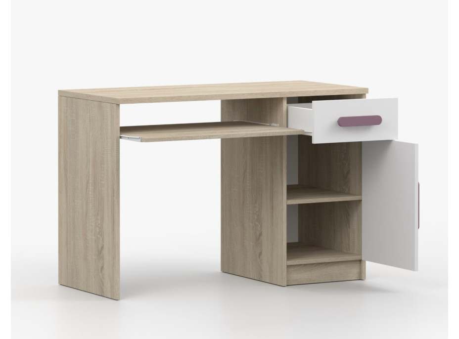 Písací stôl SCOUT - dub sonoma/biely (8 variant)