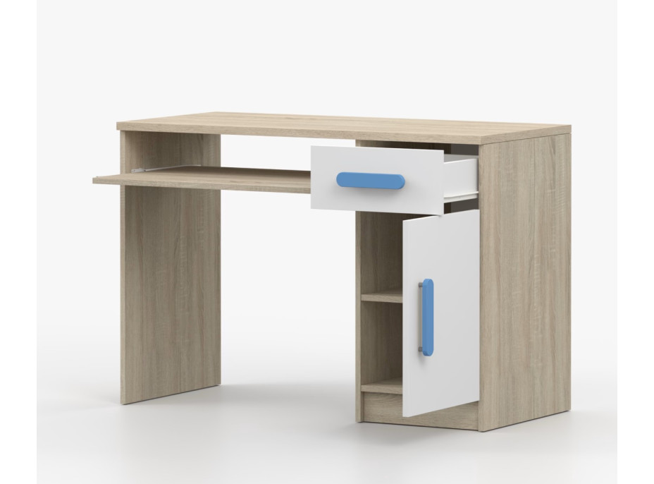Písací stôl SCOUT - dub sonoma/biely (8 variant)