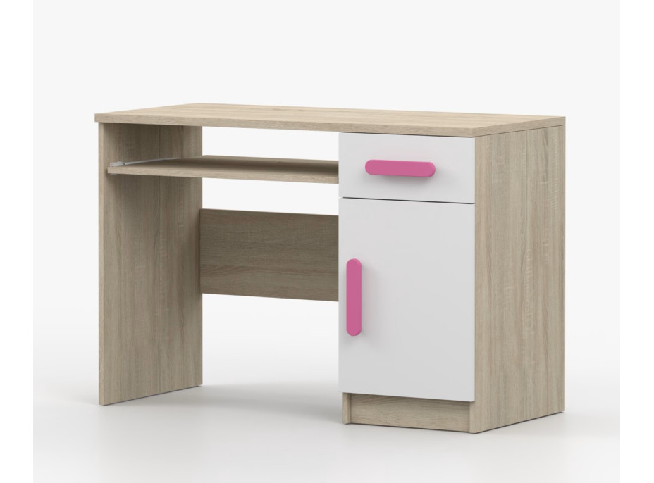 Písací stôl SCOUT - dub sonoma/biely (viac variant)