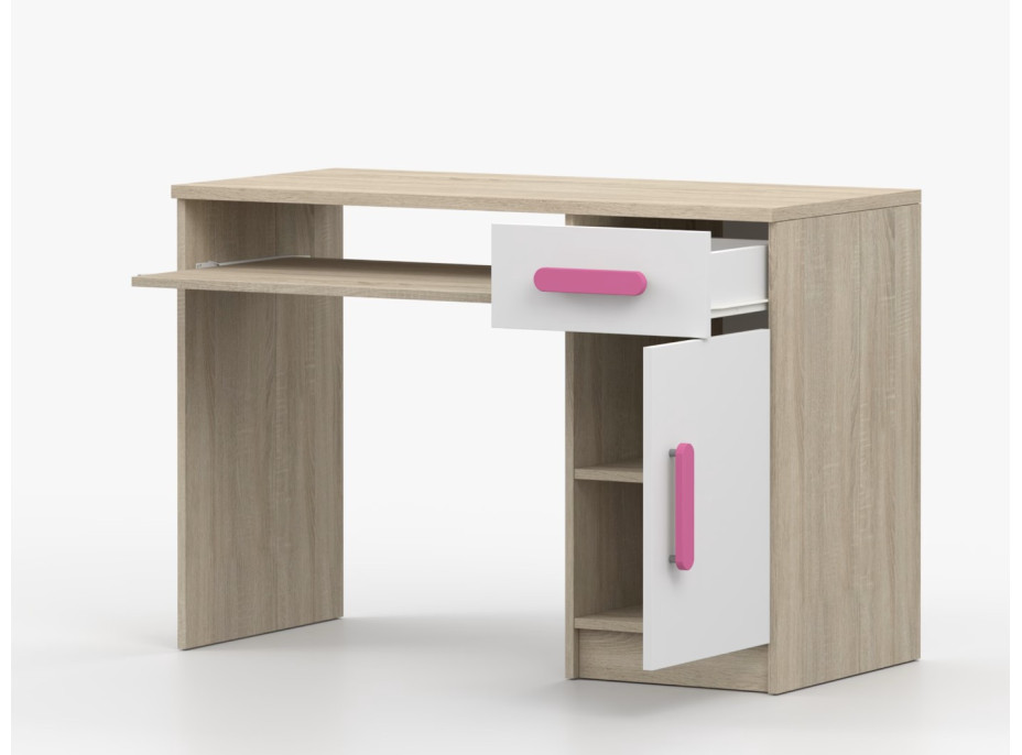 Písací stôl SCOUT - dub sonoma/biely (viac variant)