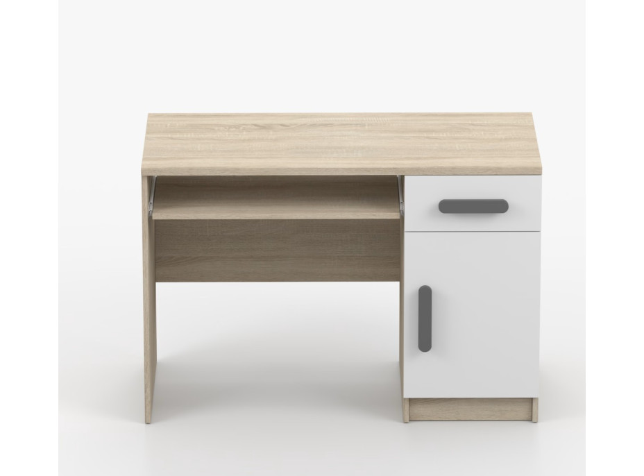 Písací stôl SCOUT - dub sonoma/biely (8 variant)