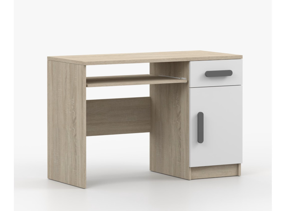 Písací stôl SCOUT - dub sonoma/biely (8 variant)