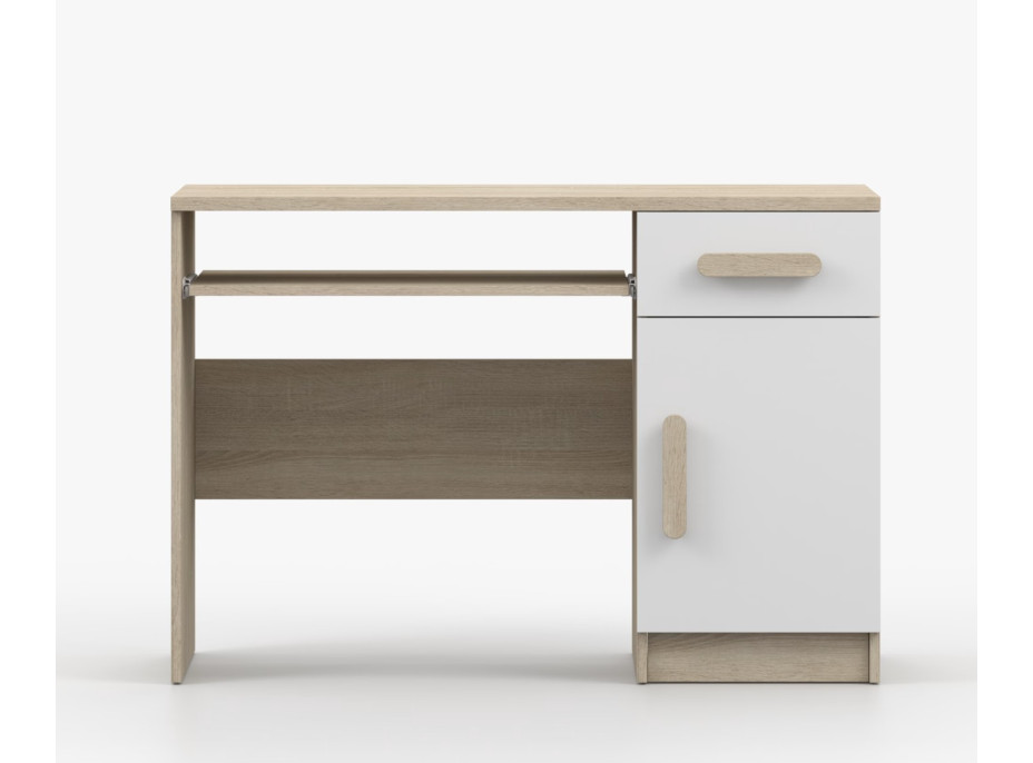Písací stôl SCOUT - dub sonoma/biely (8 variant)