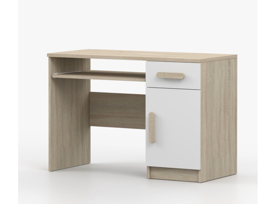 Písací stôl SCOUT - dub sonoma/biely (8 variant)