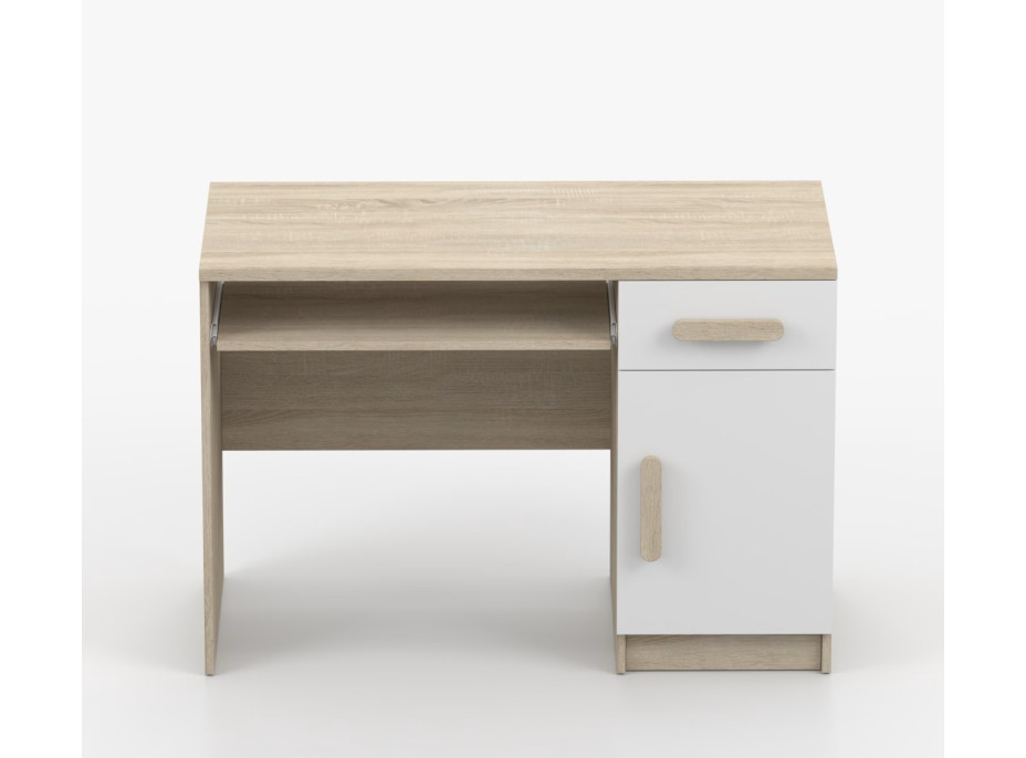Písací stôl SCOUT - dub sonoma/biely (8 variant)