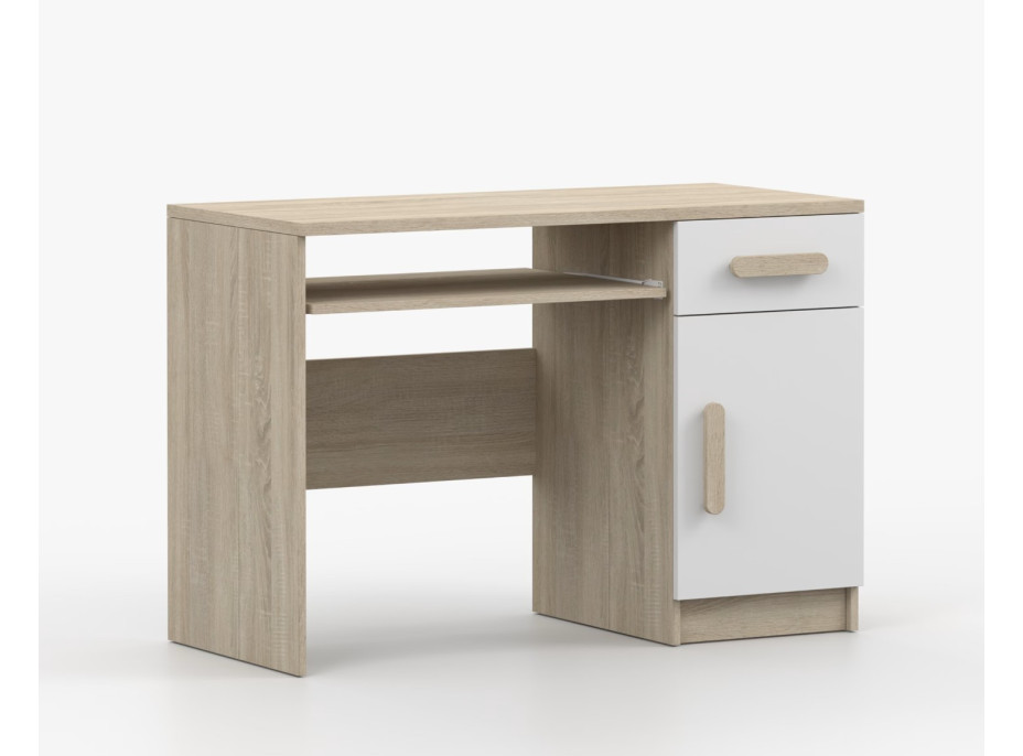 Písací stôl SCOUT - dub sonoma/biely (8 variant)