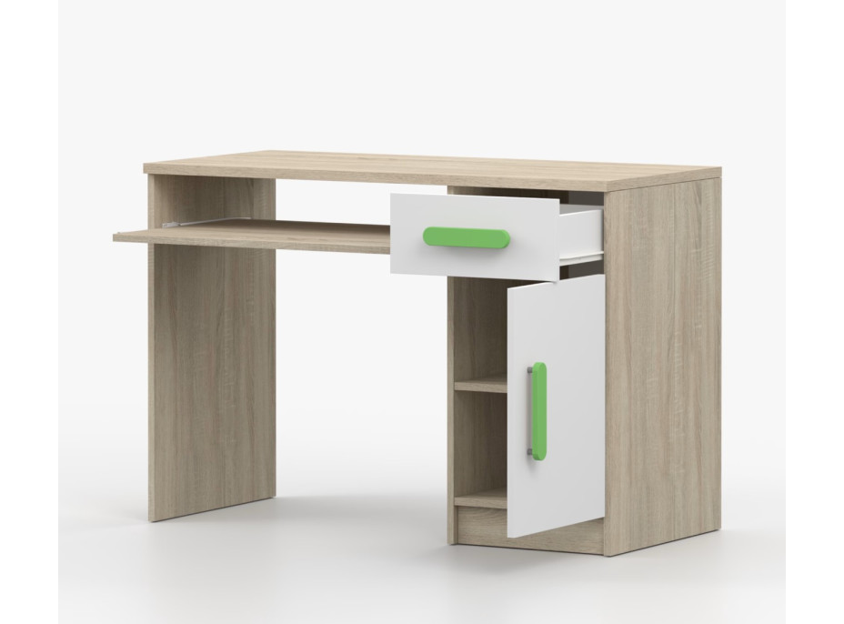 Písací stôl SCOUT - dub sonoma/biely (8 variant)