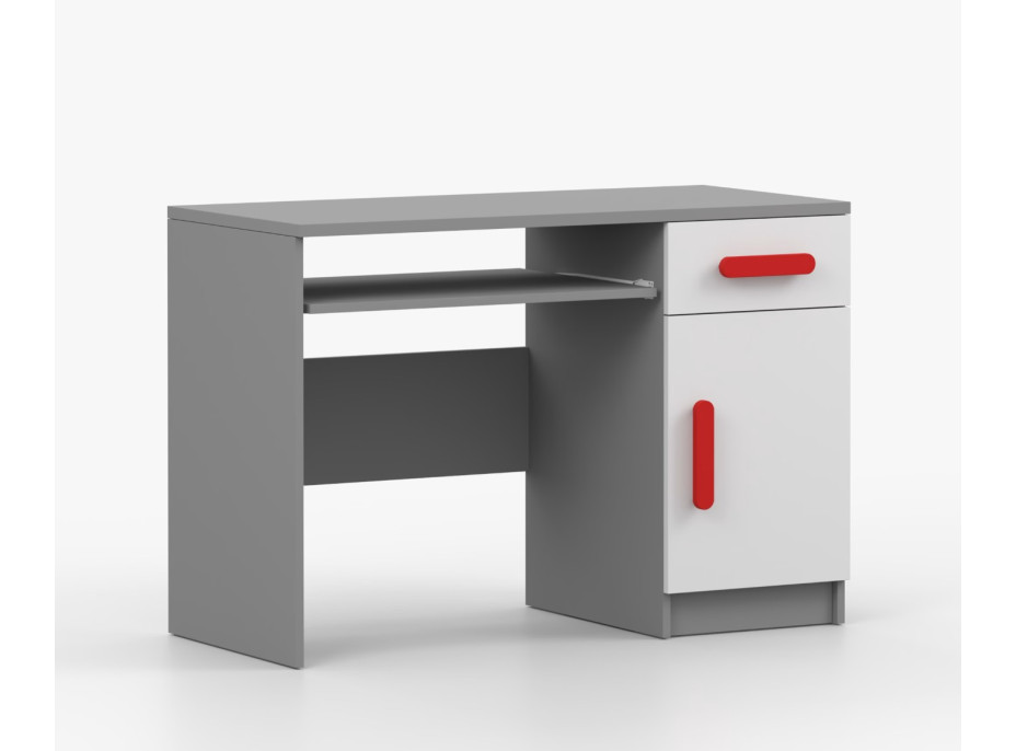 Písací stôl SCOUT - šedý/biely (8 variant)