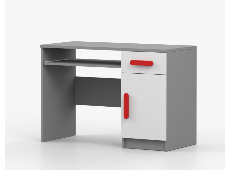 Písací stôl SCOUT - šedý/biely (8 variant)