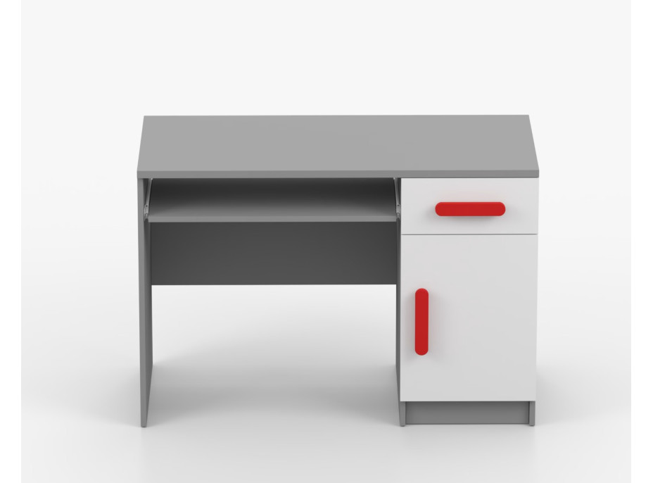 Písací stôl SCOUT - šedý/biely (8 variant)