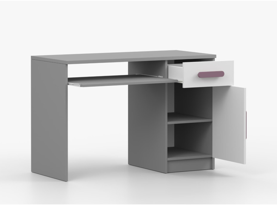 Písací stôl SCOUT - šedý/biely (8 variant)