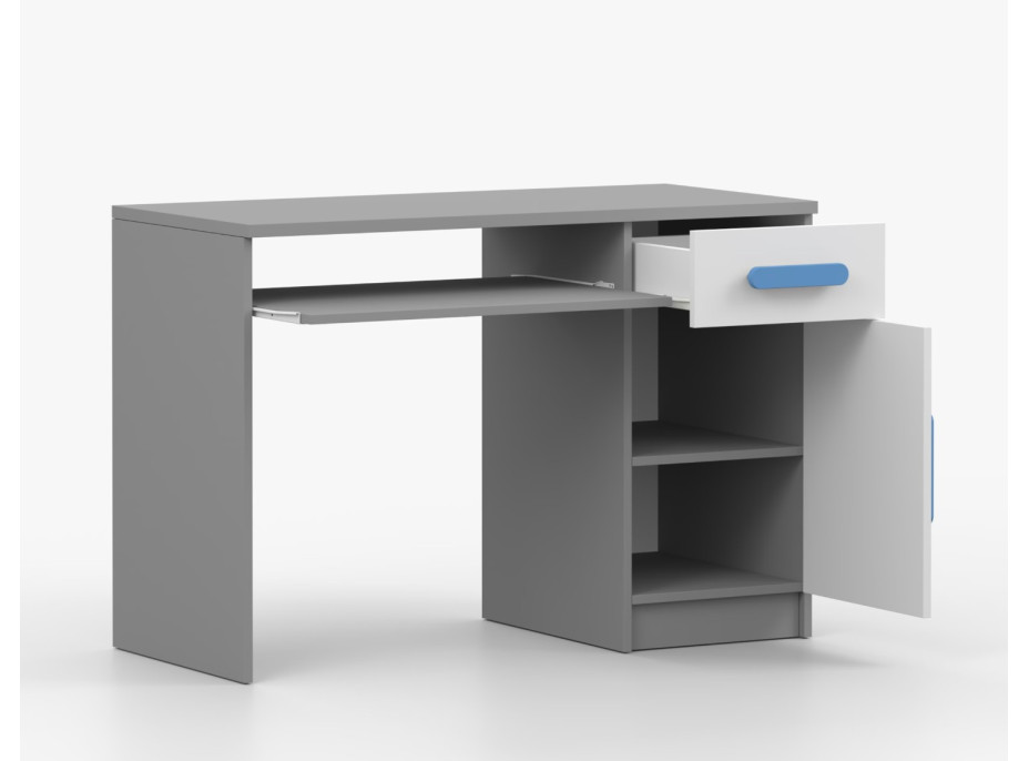 Písací stôl SCOUT - šedý/biely (8 variant)