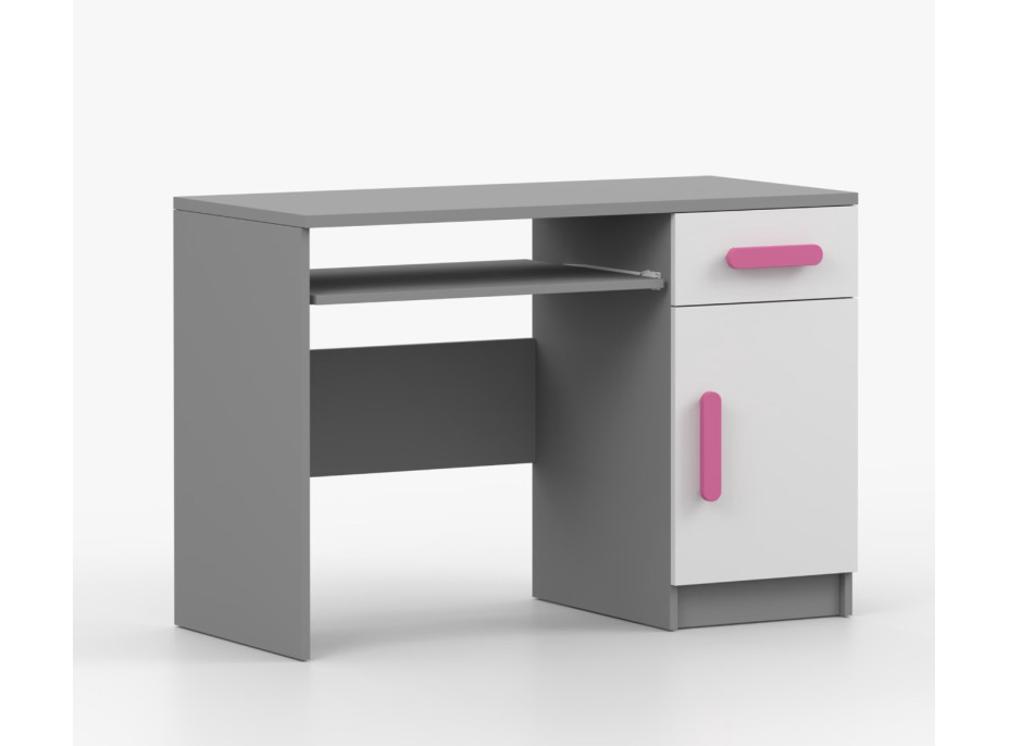 Písací stôl SCOUT - šedý/biely (viac variant)