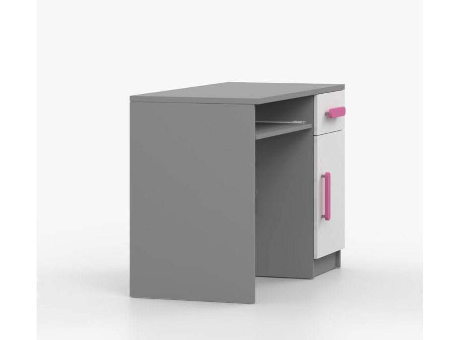 Písací stôl SCOUT - šedý/biely (viac variant)