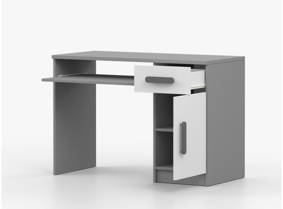 Písací stôl SCOUT - šedý/biely (8 variant)