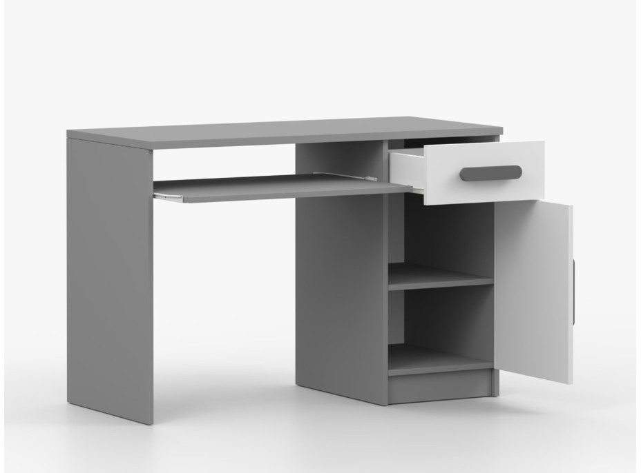 Písací stôl SCOUT - šedý/biely (8 variant)