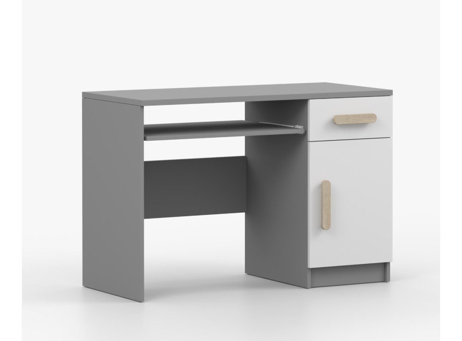 Písací stôl SCOUT - šedý/biely (8 variant)