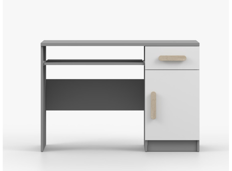 Písací stôl SCOUT - šedý/biely (8 variant)