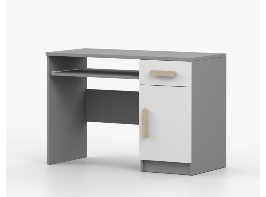 Písací stôl SCOUT - šedý/biely (8 variant)