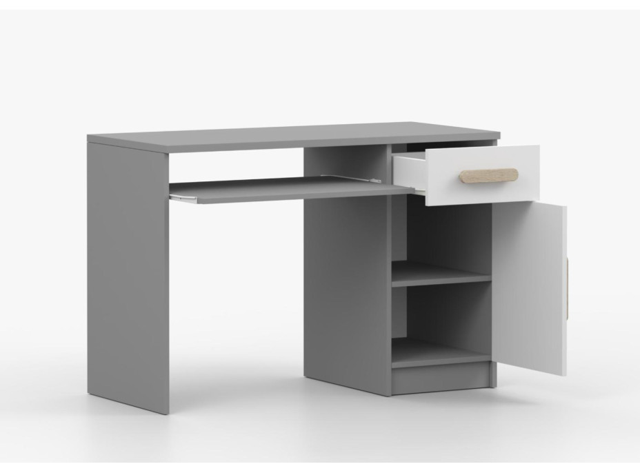 Písací stôl SCOUT - šedý/biely (8 variant)