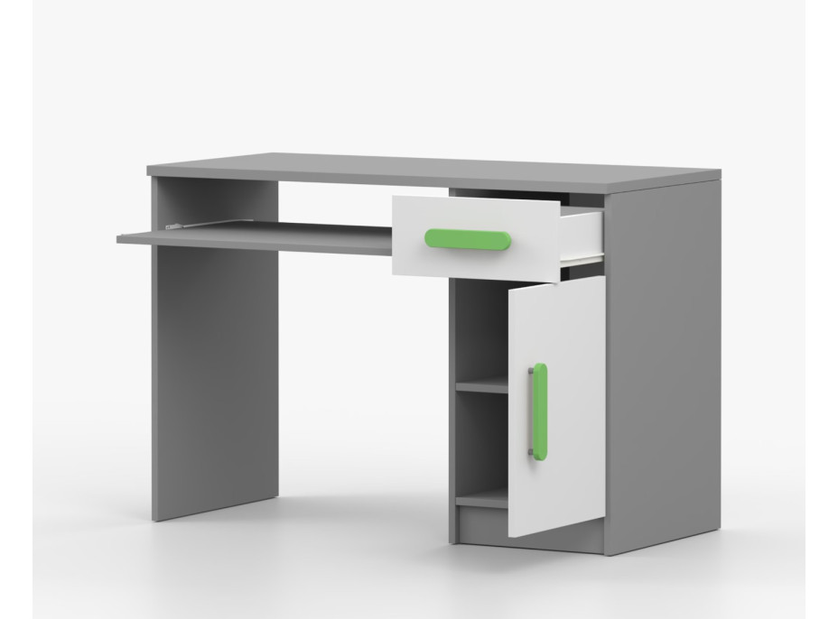 Písací stôl SCOUT - šedý/biely (8 variant)