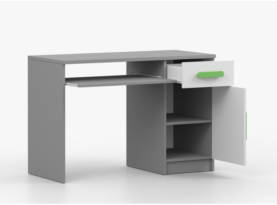 Písací stôl SCOUT - šedý/biely (8 variant)