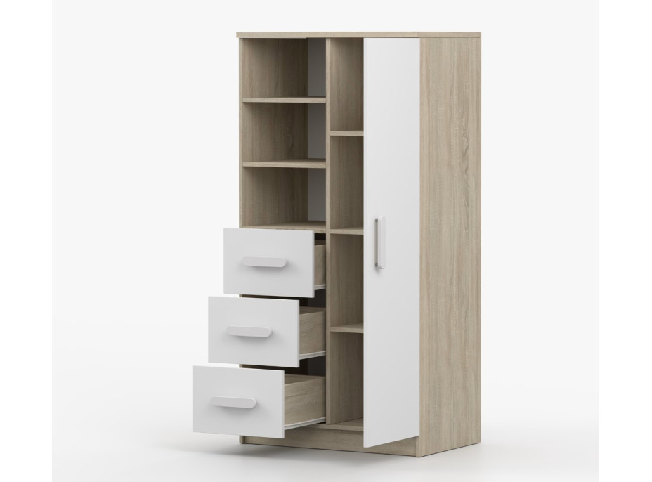 Regál SCOUT - dub sonoma/biely (8 variant)
