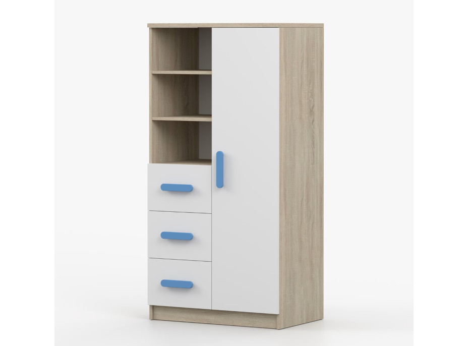 Regál SCOUT - dub sonoma/biely (viac variant)