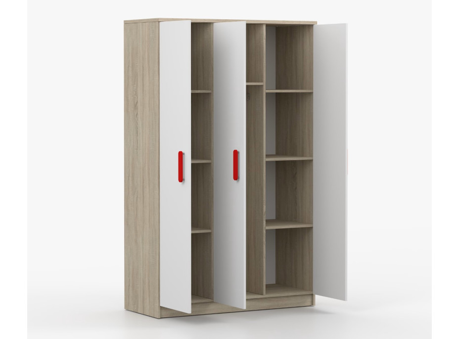 Šatní skříň SCOUT 2 - dub sonoma/bílá (8 variant)