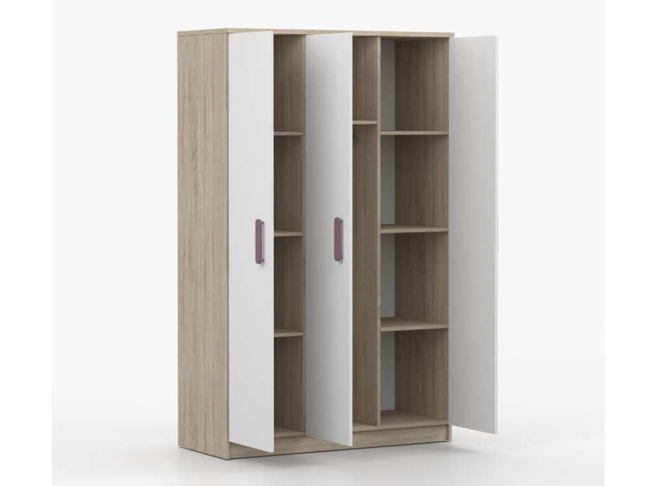 Šatní skříň SCOUT 2 - dub sonoma/bílá (8 variant)