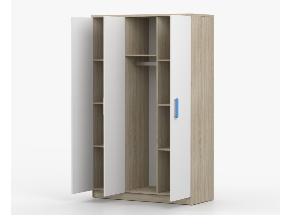 Šatní skříň SCOUT 2 - dub sonoma/bílá (8 variant)