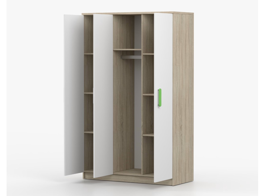 Šatní skříň SCOUT 2 - dub sonoma/bílá (8 variant)