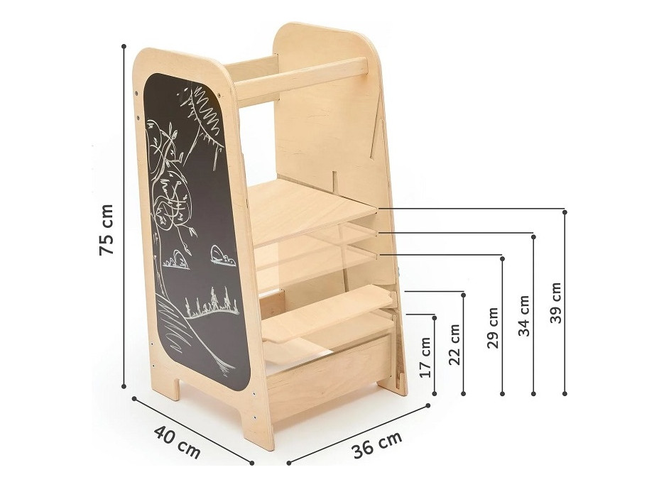 BusyKids Rastúca učiaca veža Play 5v1 75 cm