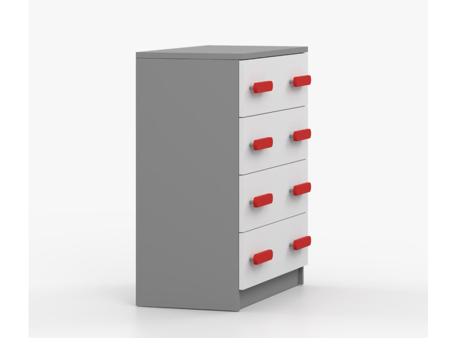 Komoda SCOUT - šedá/biela (8 variant)