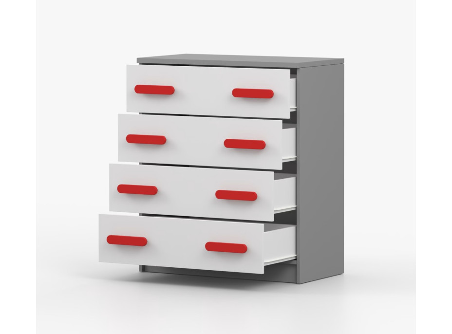 Komoda SCOUT - šedá/biela (8 variant)