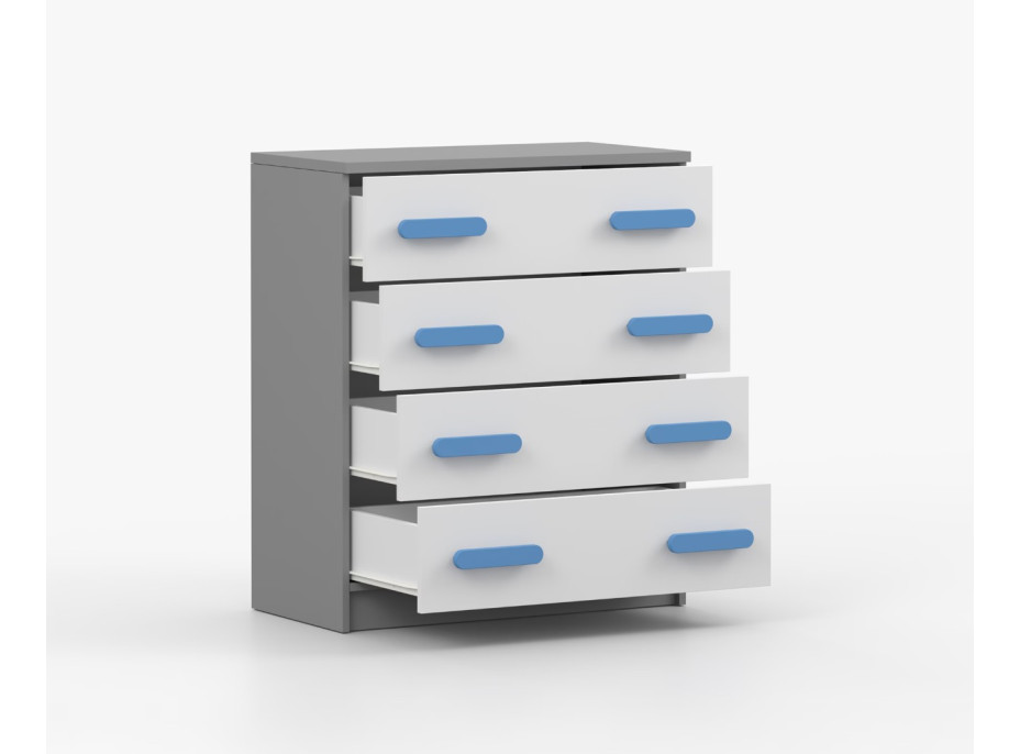 Komoda SCOUT - šedá/biela (8 variant)