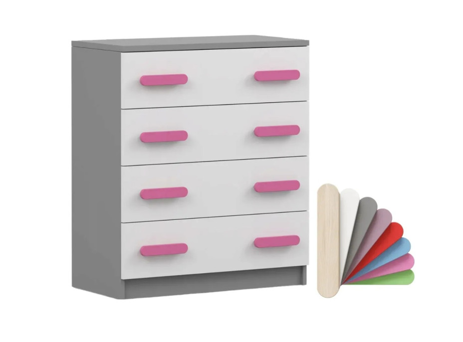Komoda SCOUT - šedá/biela (viac variant)