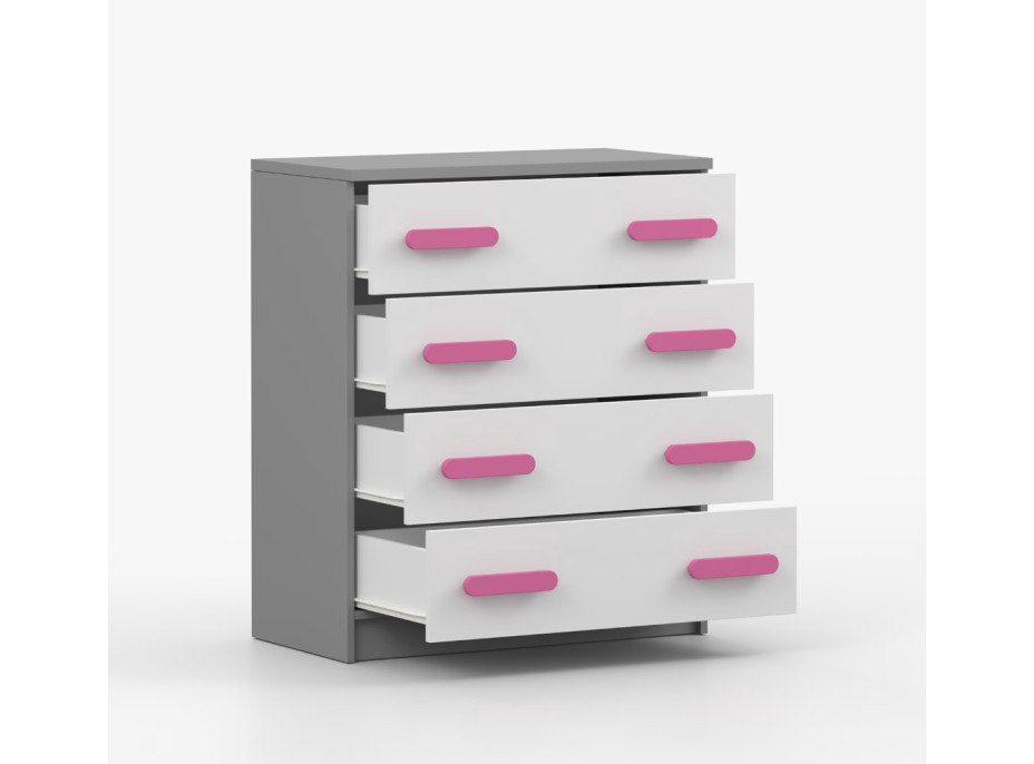 Komoda SCOUT - šedá/biela (viac variant)